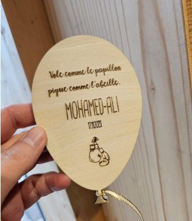 Ballon naissance gravé avec prénom