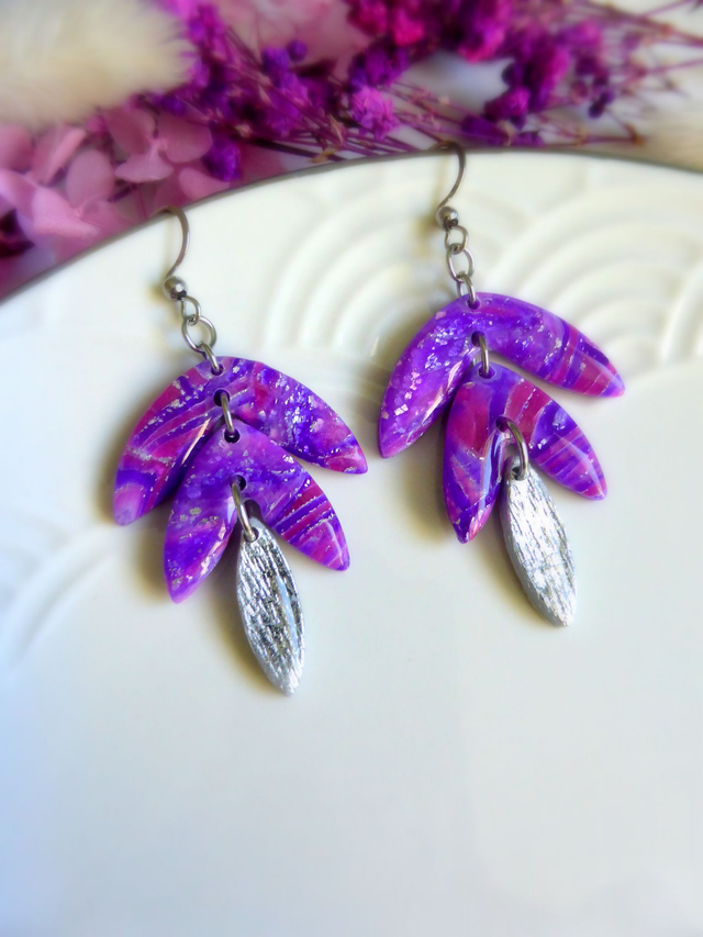 Boucles d'oreilles 3 pièces - Eclat de lavande