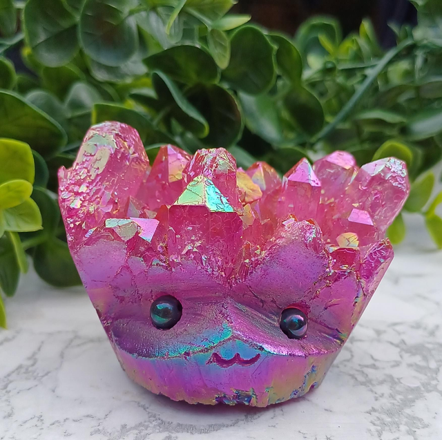 Crystal Critter Roseberry. Aura Clear Quartz