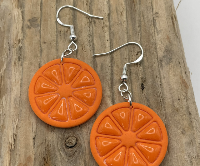 Orange slices with hooks