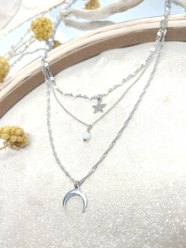 Collier LUNA-STELLA Péristérite