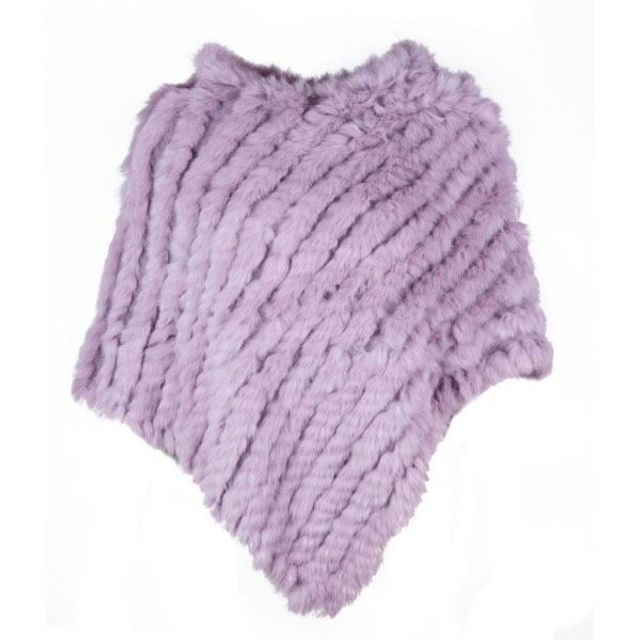 Rosenvinge turkisponcho värissä laventeli - violetti laventelinlila turkisponcho kanin turkista