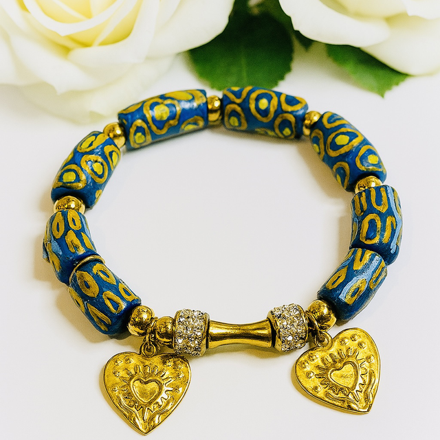 Divine Love – Armband met Dubbele Hartbedel &amp; Stralende Details