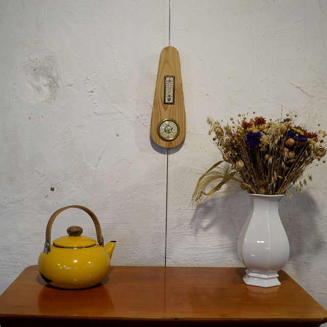 Thermomètre/Baromètre sur bois de pin