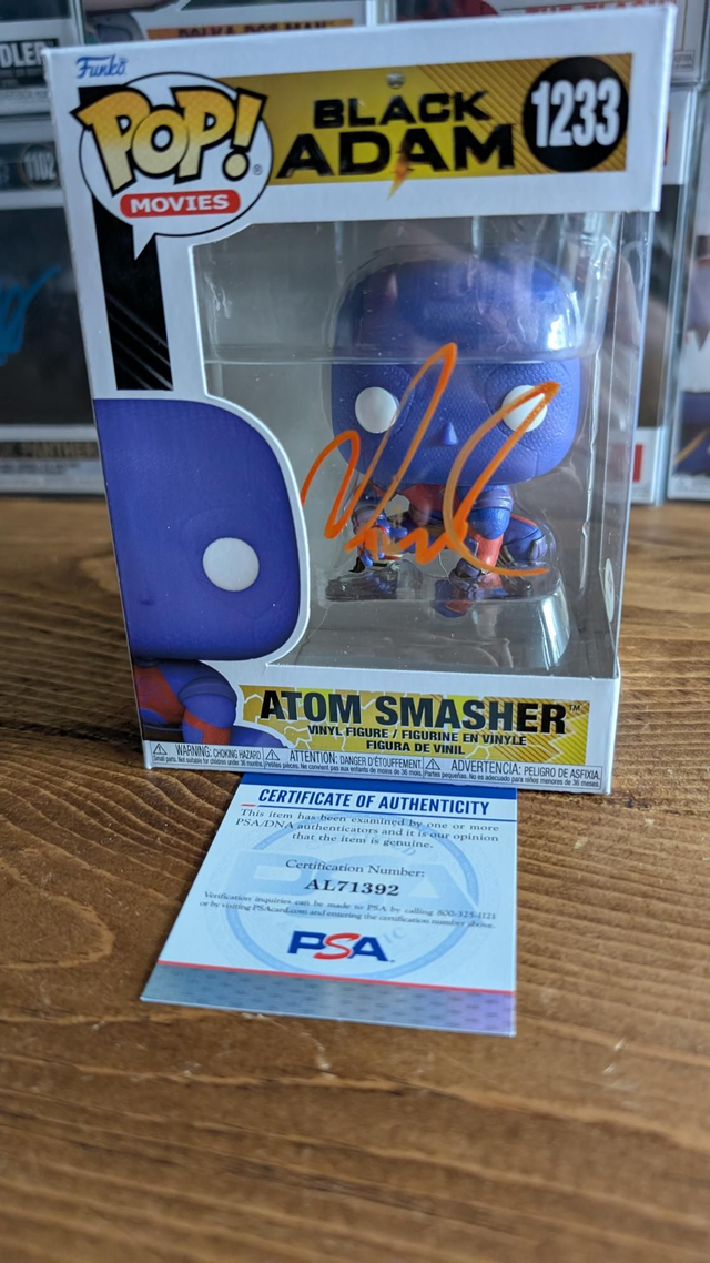 Funko Pop DC Black Adam Atom Smasher 1233 Signed by Noah Centineo with PSA COA