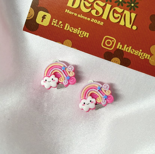 Rainbow Clip-On Earrings