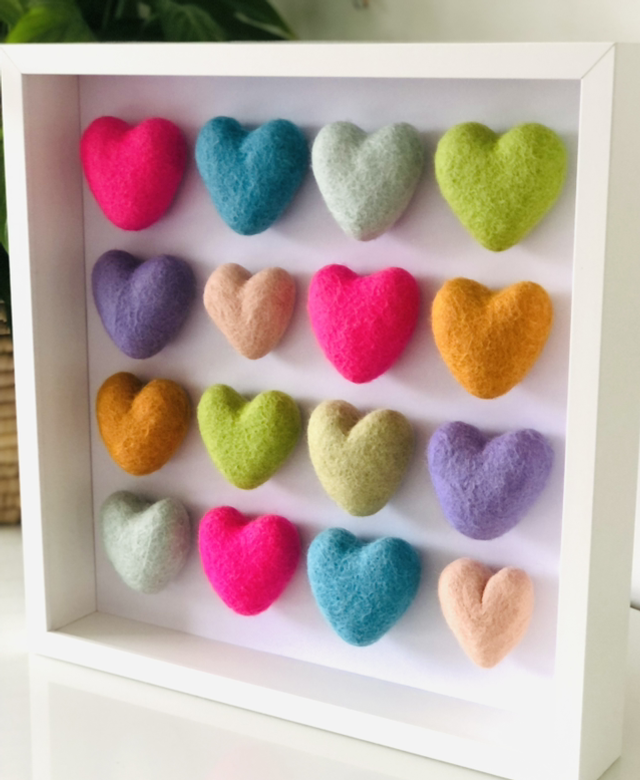 Colourful hearts - medium frame