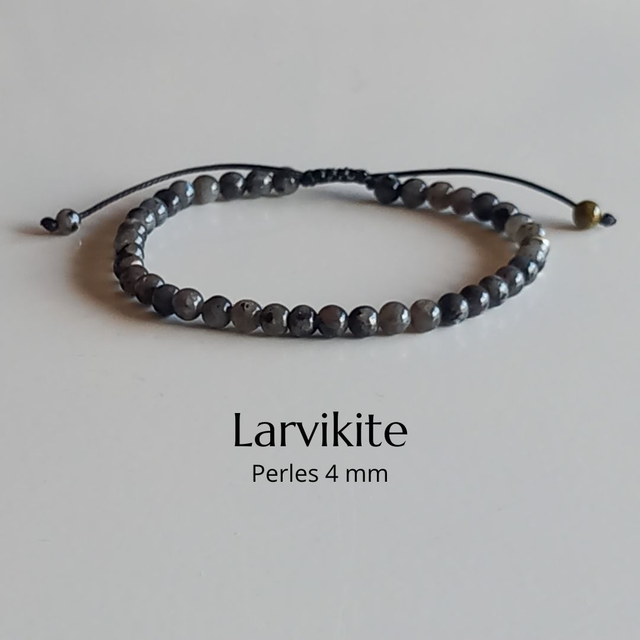Bracelet ajustable en Larvikite