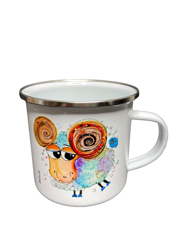 Emailletasse "Widder - schaf alles"