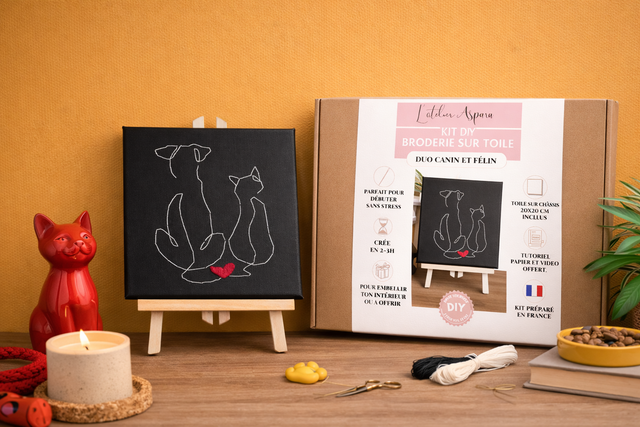 Kit broderie duo Canin &amp; Félin