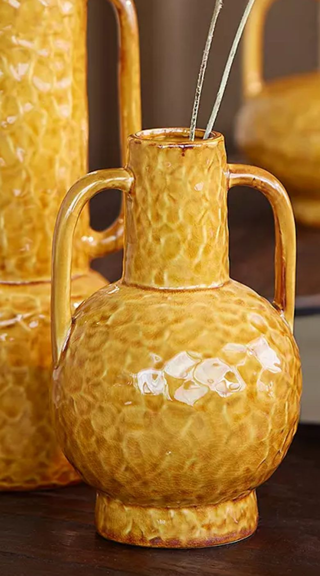 ZIRO - Shiny ochre vase