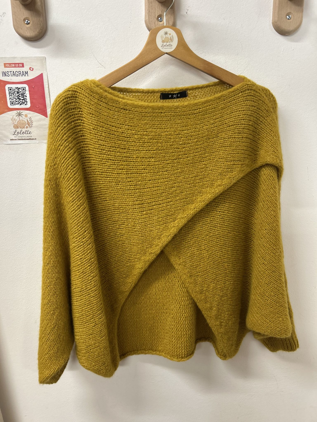 Pull cache cœur LAURIE moutarde