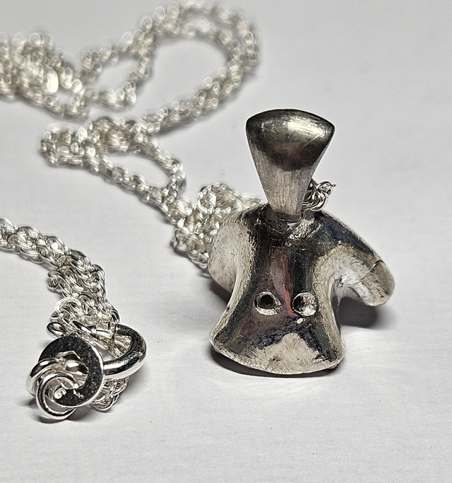 Fine silver ghost pendant 