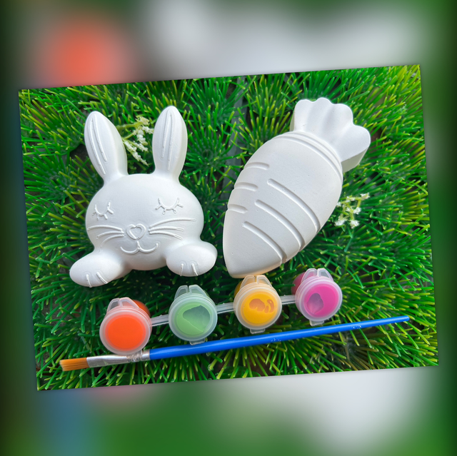 Easter Painting Kit - Bunny and Carrot Kit - Kids Activity 