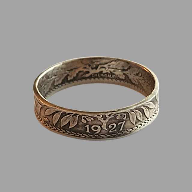French 25 centimes 1927 Coin Ring   