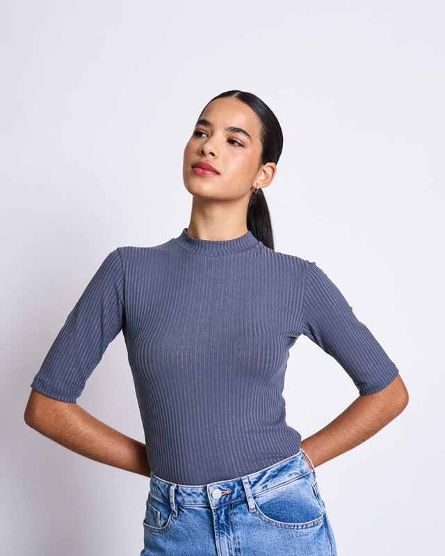 JAN 'N JUNE LYOCELL RIB T-SHIRT NINA TURBULENCE