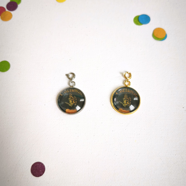 Charm’s Carnaval – Acier inox et verre –  interchangeable – Bijou personnalisable  