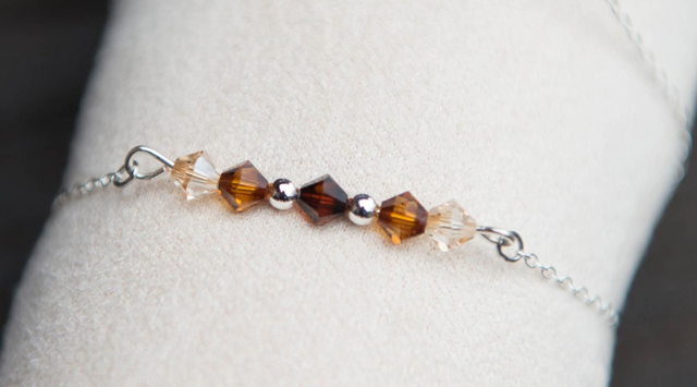 Bracelet en cristal camaïeu marrons