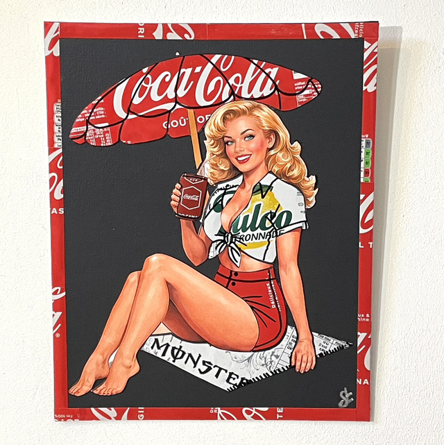 Tableau pin-up fond noir 