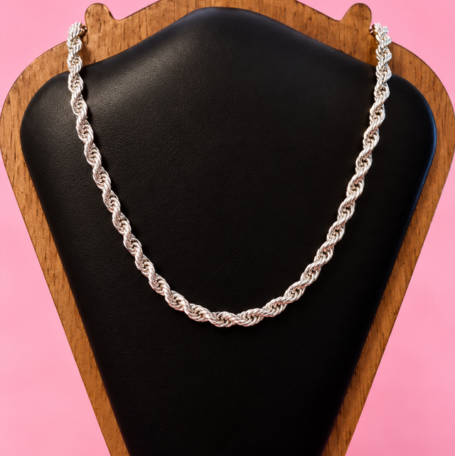 925 Sterling Silver Rope Twist Chain 