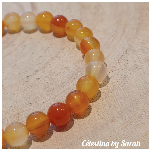 Bracelet Cornaline 6mm Taille Dame