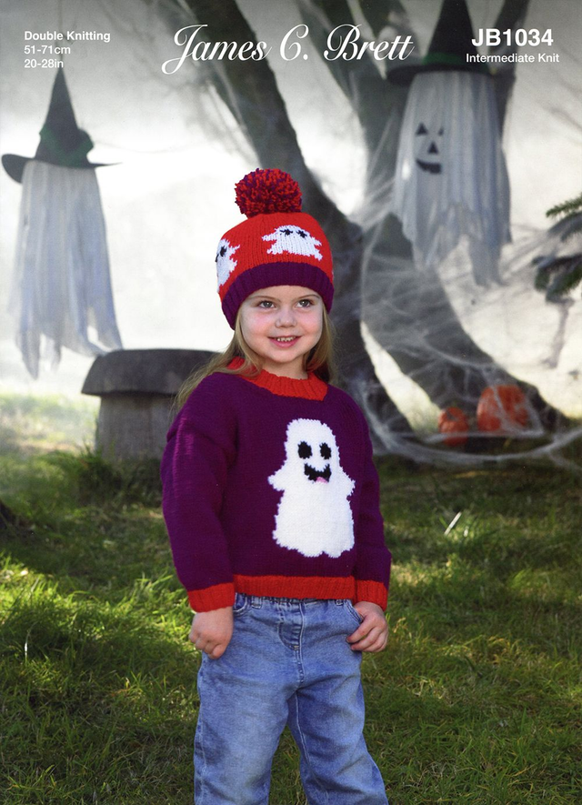 JB1034 Childrens Ghost Jumper and Hat Pattern