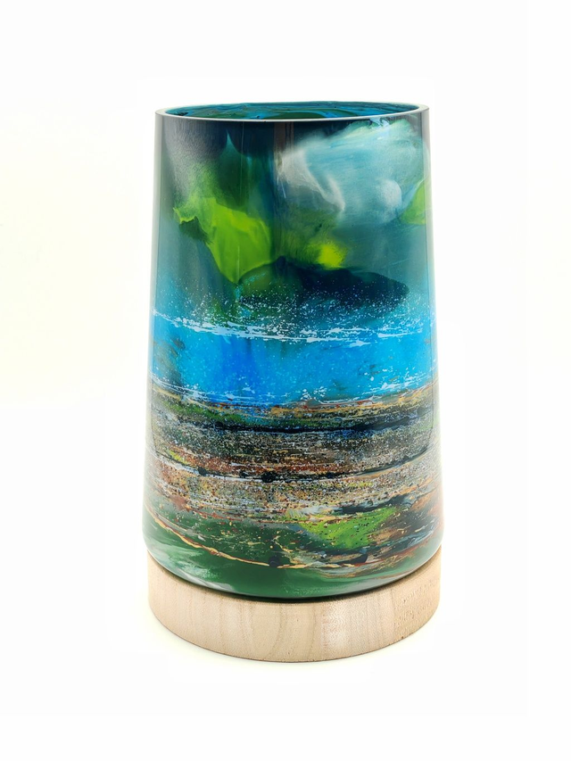 Harris Winter Shores Vessel on a Wooden Base