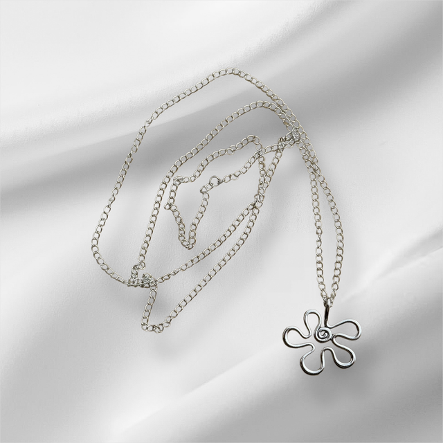 Long Boho flower necklace