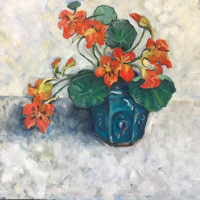 RK91 Ginger Jar of Nasturtiums by Ruth Kirkby,  Oil