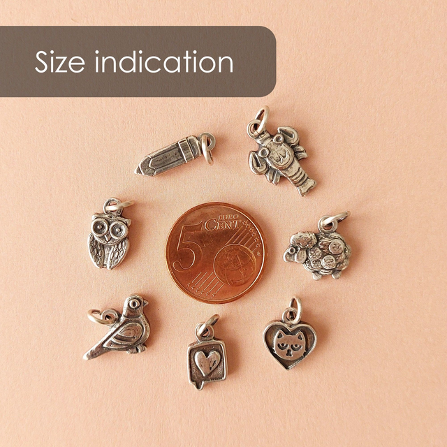 Handmade Owl Silver Necklace - Sterling Silver Owl Charm - Handmade Silver Bird Pendant