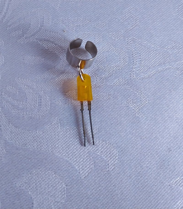 Bague d'oreille simple argent pendentif "geek"