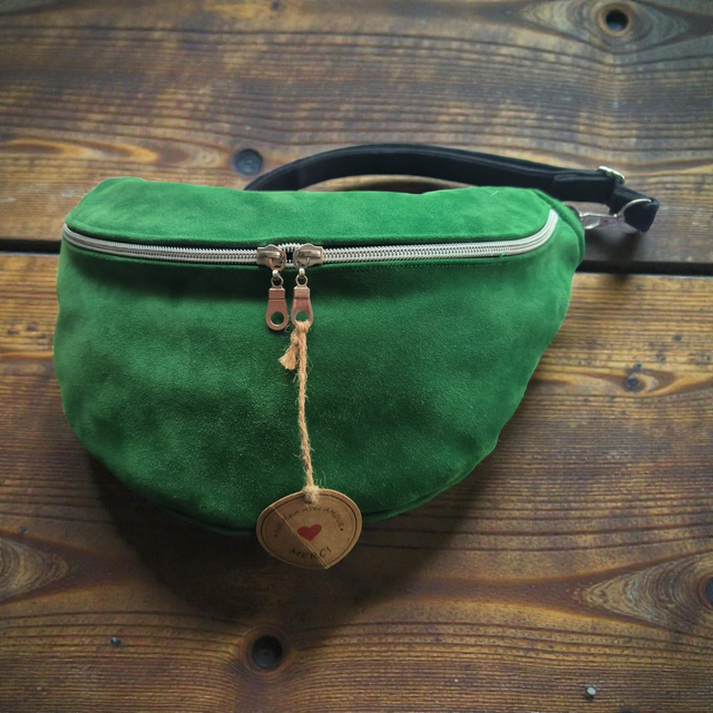 Sac banane en cuir de vachette vert