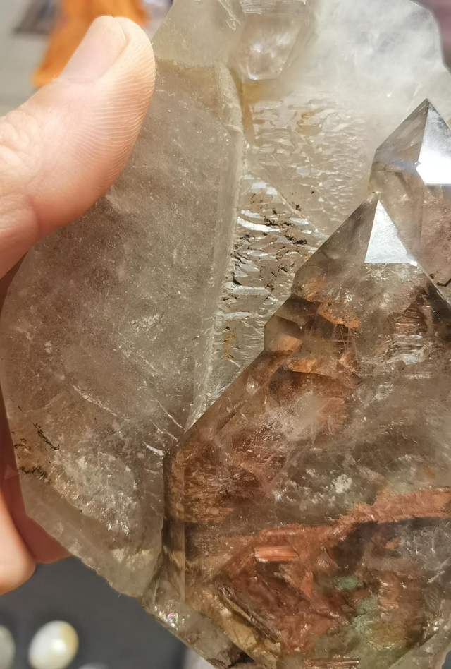 Cristal de roche tabulaire ou "cristal à âme"