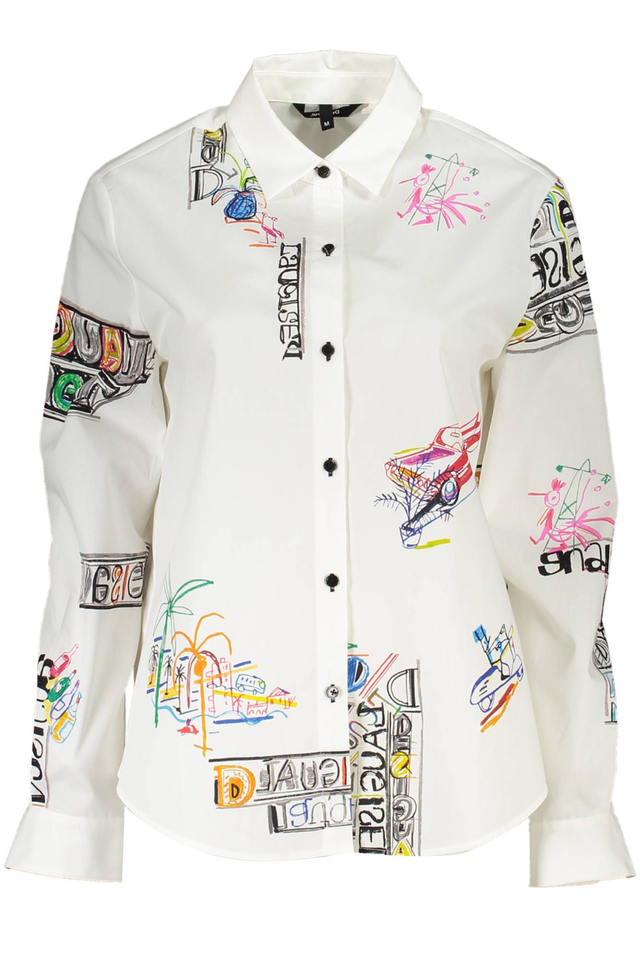 3138DESIGUAL CAMICIA MANICHE LUNGHE DONNA BIANCO