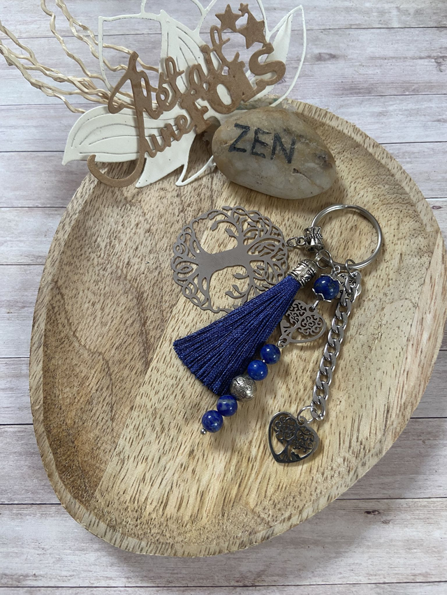 Porte clefs &quot;Arbre de vie&quot; en Lapis lazuli