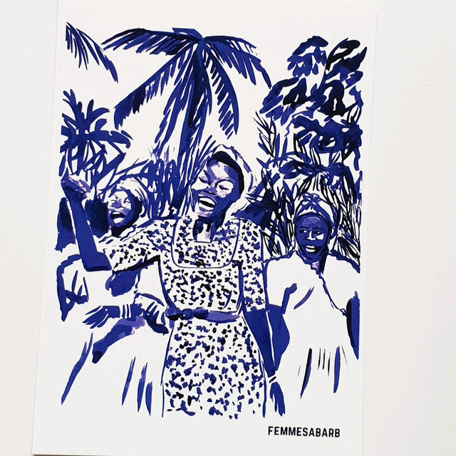 A - Carte postale femmes qui dansent