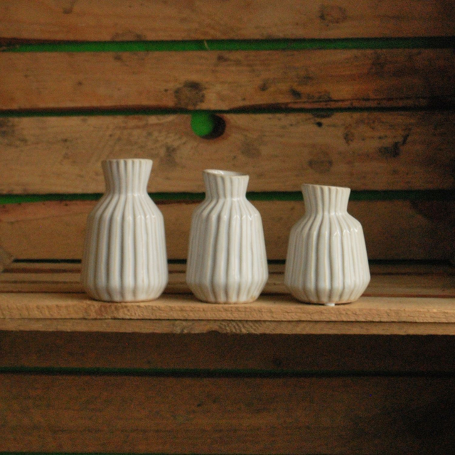Mini Ribbed Stem Vases 