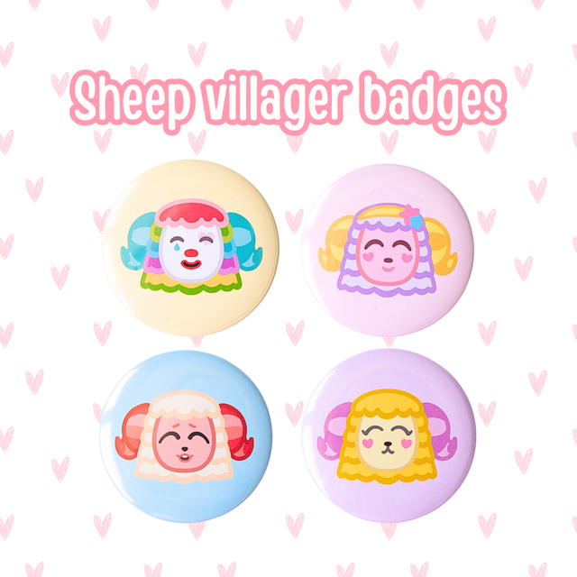 Sheep Villager Buttons | Pietro | Dom | Etoile | Willow