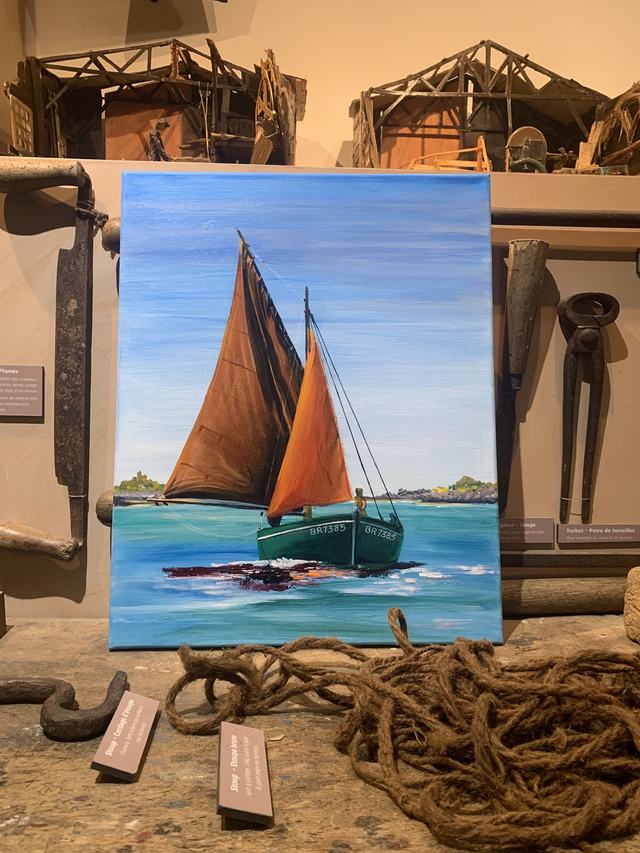 Tableau 50x40cm sur toile Fleur des Îles à flot