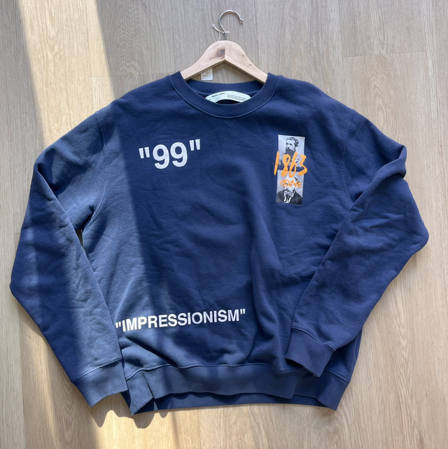 Off White Crewneck Blue Size XL - PRE-OWNED