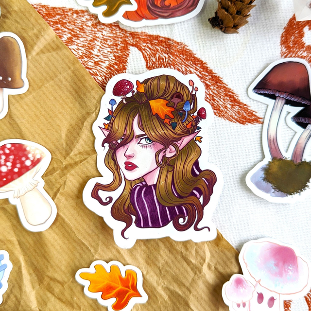 Elfe d’automne | Glossy sticker 