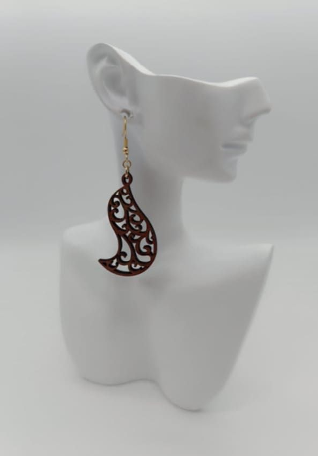 Boucles d'oreilles en bois Larme