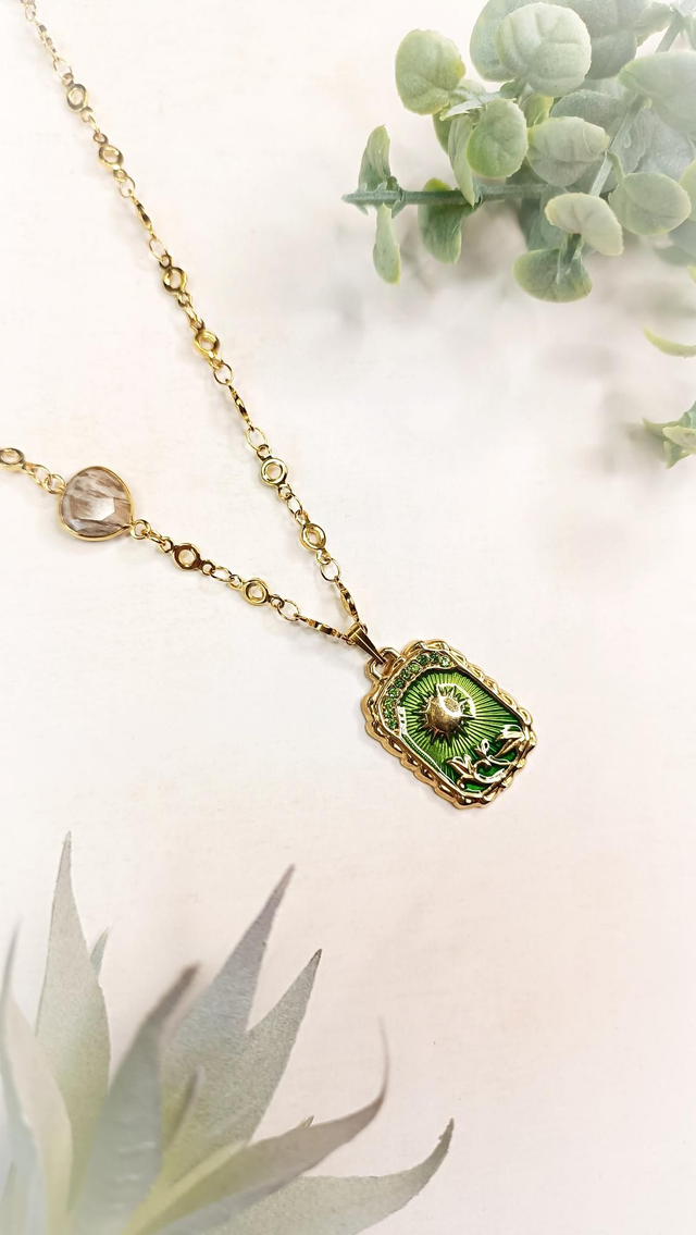 Collier SURYAH - Vert Renouveau - Jaspe