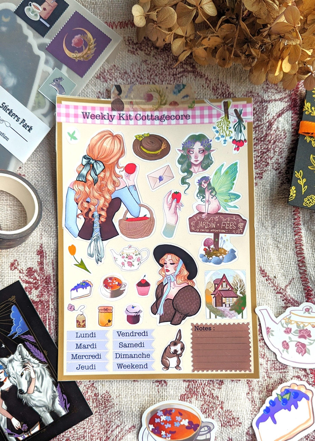 Feuille de stickers | Cottagecore