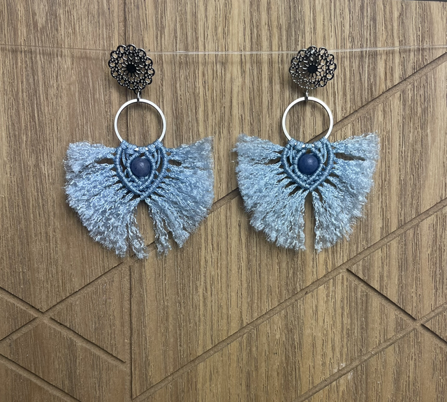 Boucle d'oreille à frange bleu - Aventurine