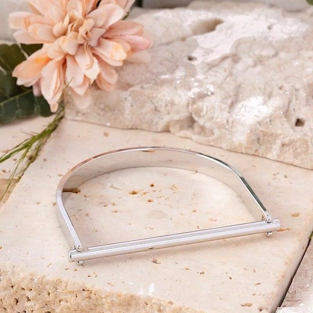 Bracelete Reto Articulado - Ródio