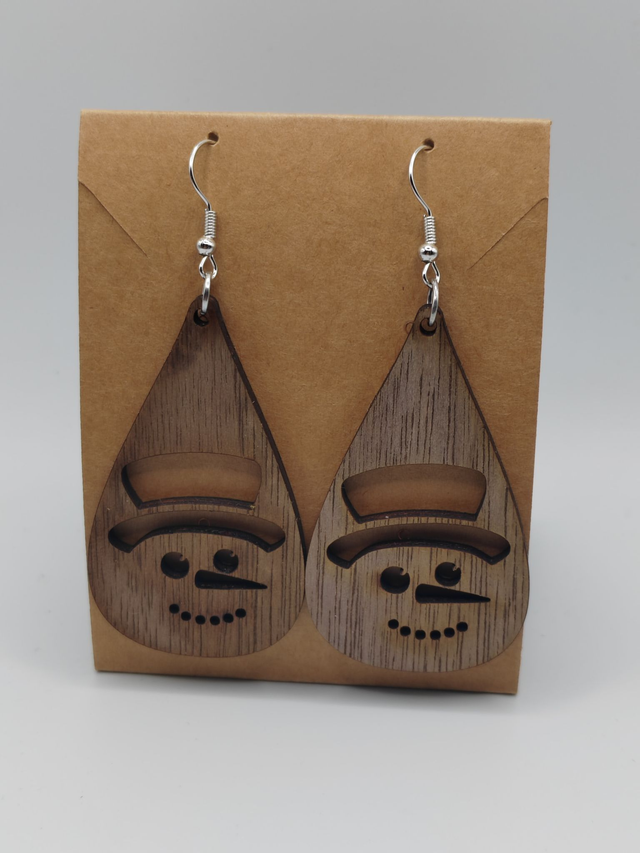 Boucles d'oreille goutte d'eau "Snowman"
