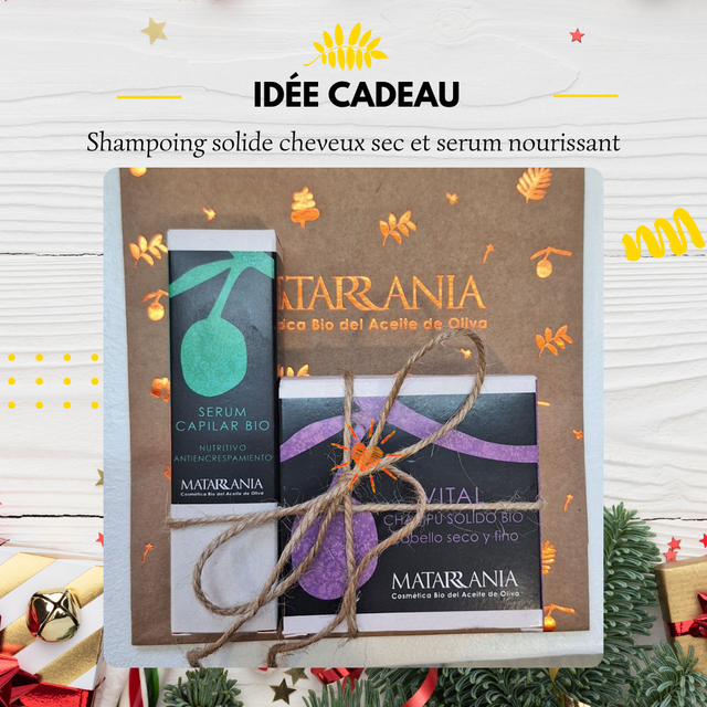 Coffret bien-être:Shampoing solide cheveux sec et sérum nourissant