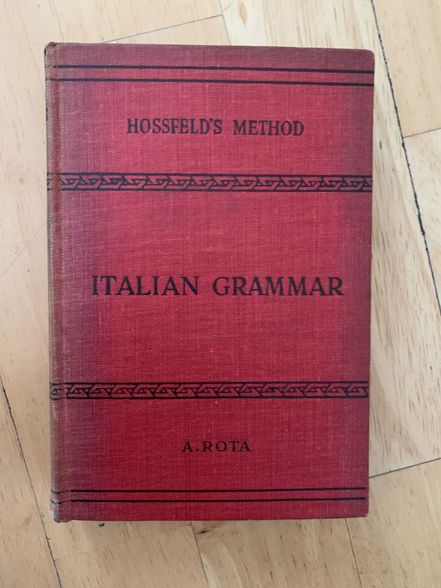 Hossfeld's Method Italian Grammar Hardback Book 1949