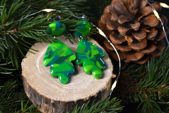 Clips Mina - Marbré vert